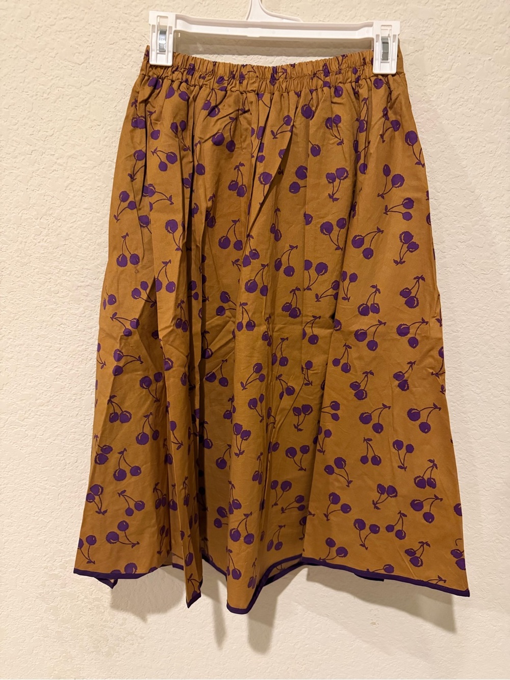 Tulip Brown Cherry-Print A-Line Skirt - Picture 2 of 2